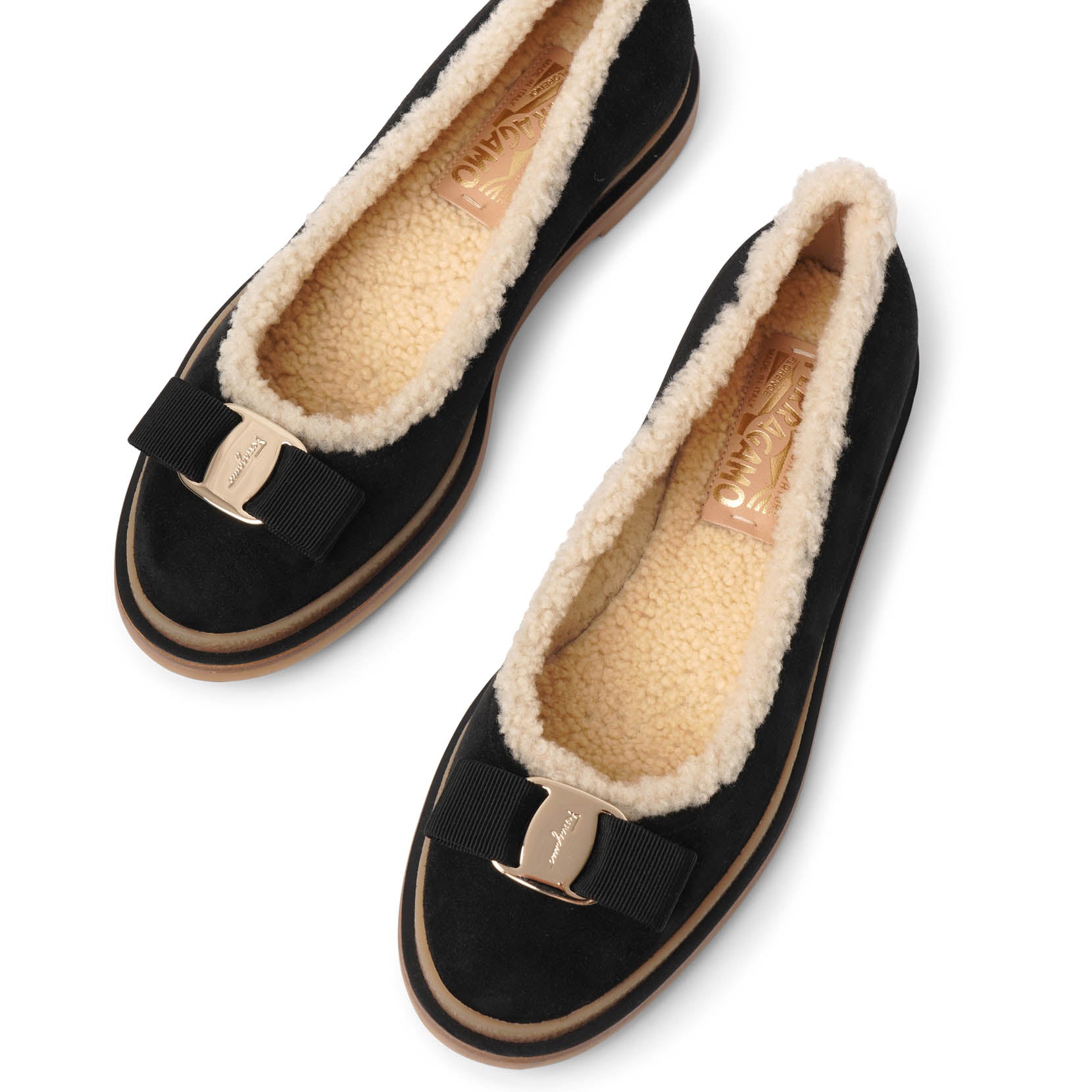 Ferragamo | Varina winter black ballet flats | Savannahs
