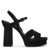 Sonya black suede platform sandals