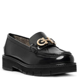 Ofelia lug black moccasin loafers