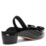 Vara sling black patent ballerinas