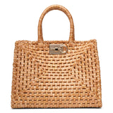 The Studio rafia natural tote bag