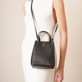 Travel mini black tote bag