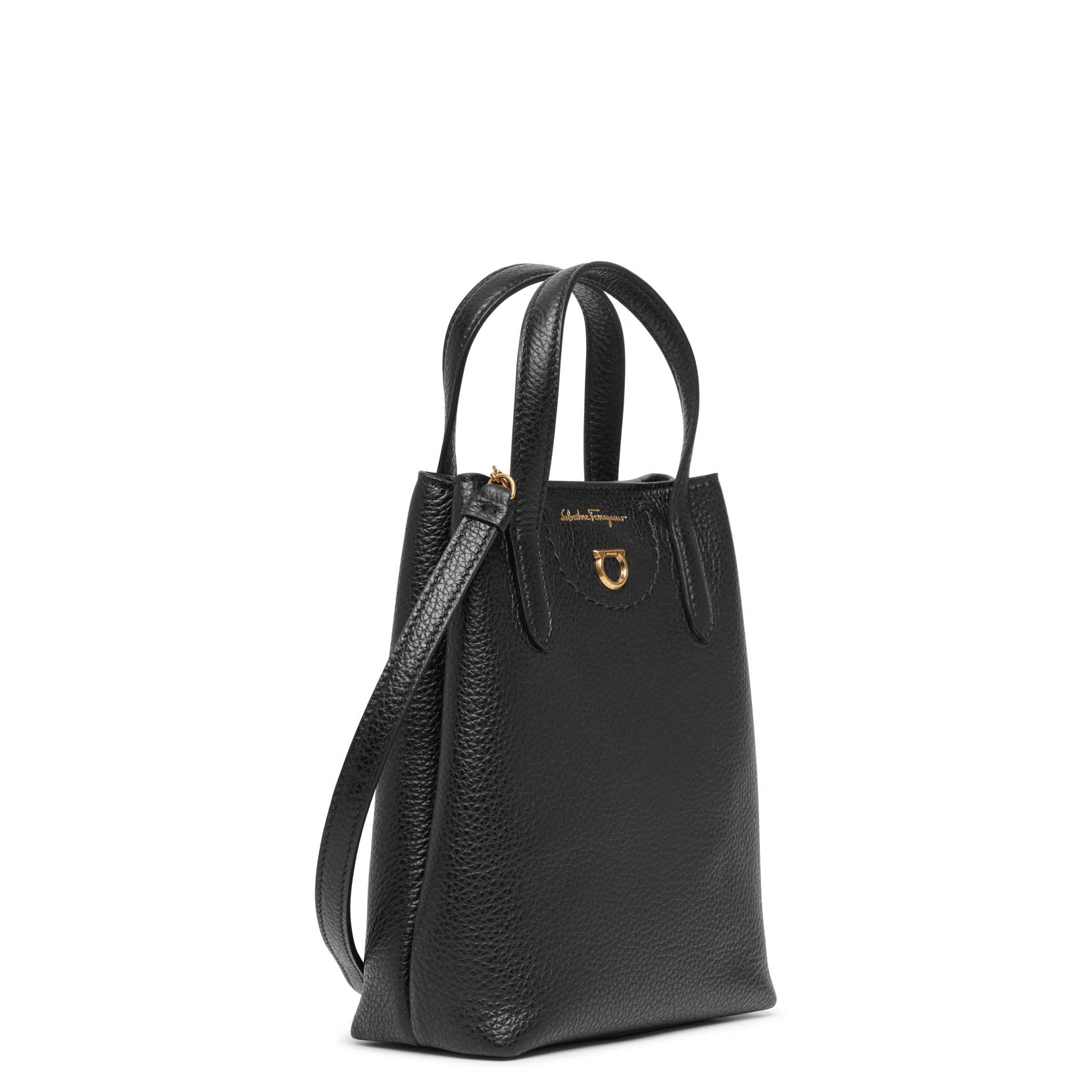 FERRAGAMO BLACK LEATHER ミニバック　小物入れ Mini clutch - Women | Ferragamo
