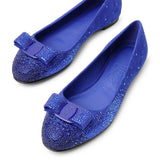 Varina blue crystal suede ballet flats