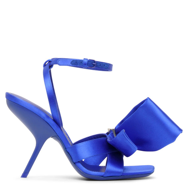【FERRAGAMO】‘HELENA’ HEELED SANDALS Ferragamo | Helena 105 blue satin bow sandals | Savannahs