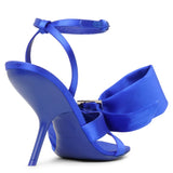 Helena 105 blue satin bow sandals