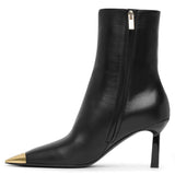 Amelia 70 black leather ankle boots