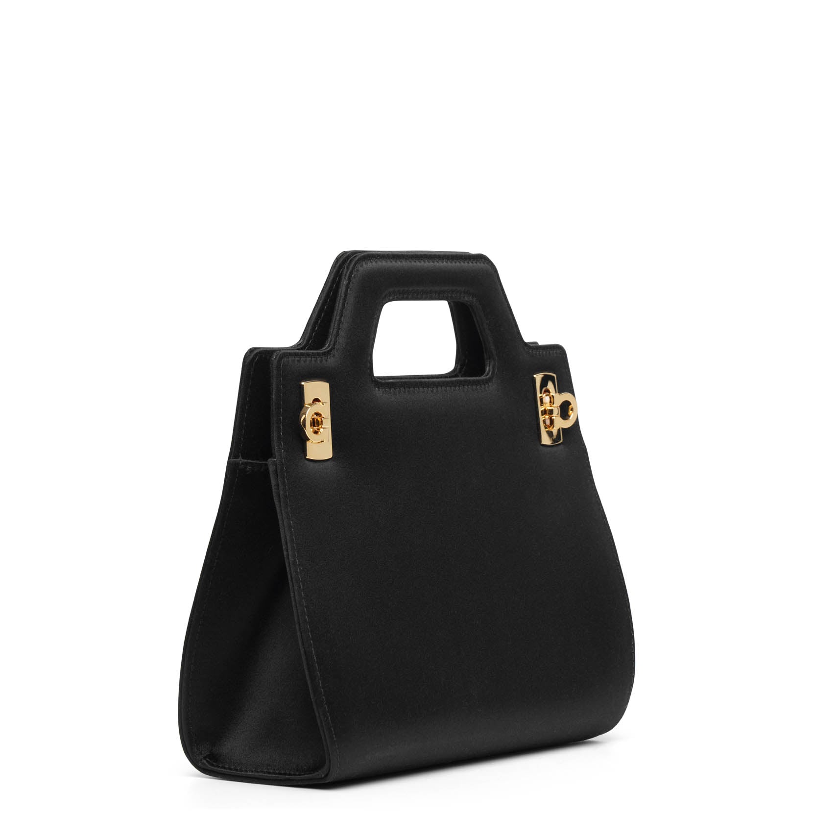 Ferragamo | Wanda mini black satin bag | Savannahs
