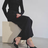 Dana 70 black leather pumps