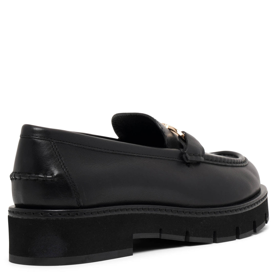 【関税&送料込】Salvatore Ferragamo Black Leather Maryan Loa FERRAGAMO Maryan Leather Lug-Sole Loafers | Saks Fifth Avenue