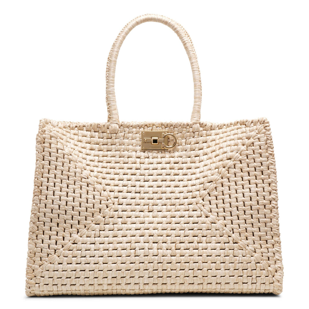 Ferragamo | The studio raffia large bag | Savannahs