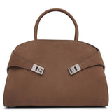 Hug brown nubuck medium top handle bag