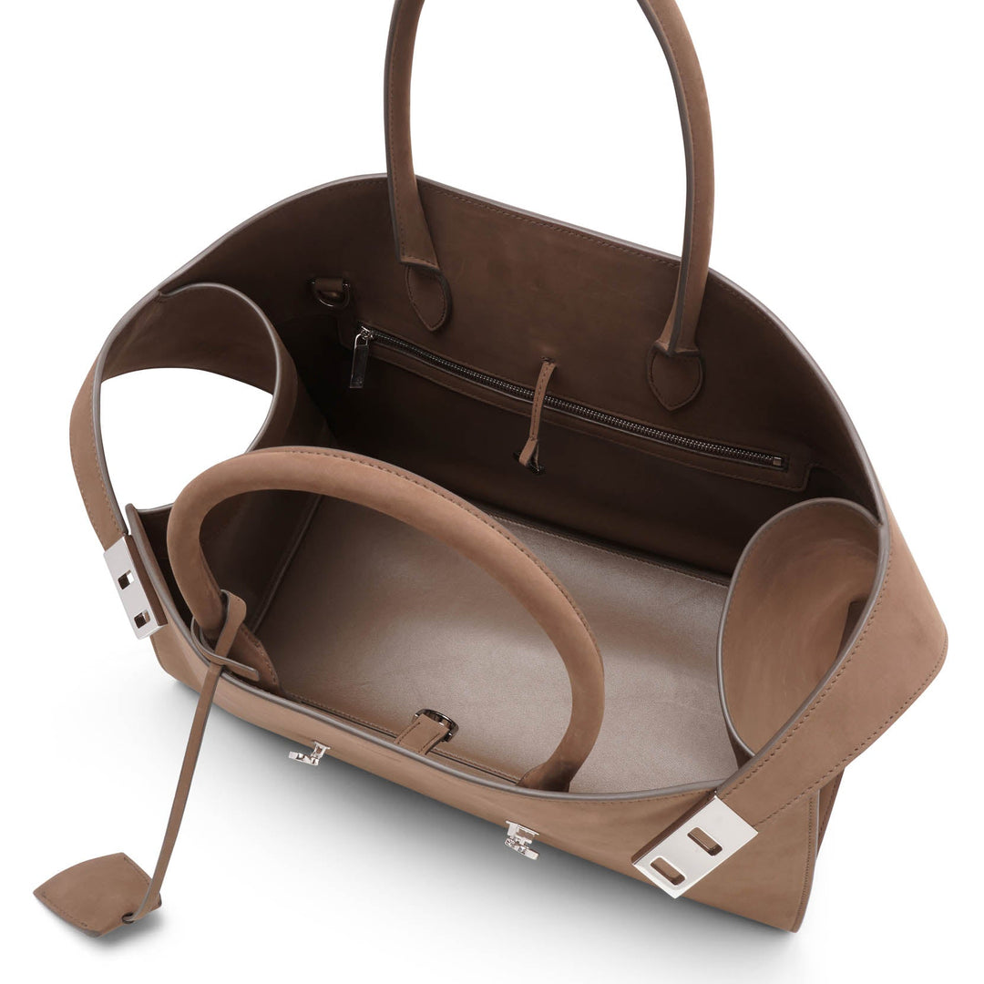 Ferragamo | Hug soft brown nabuck top handle bag | Savannahs