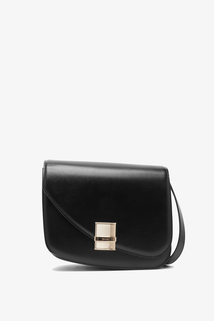 Ferragamo | Fiamma medium black bag | Savannahs