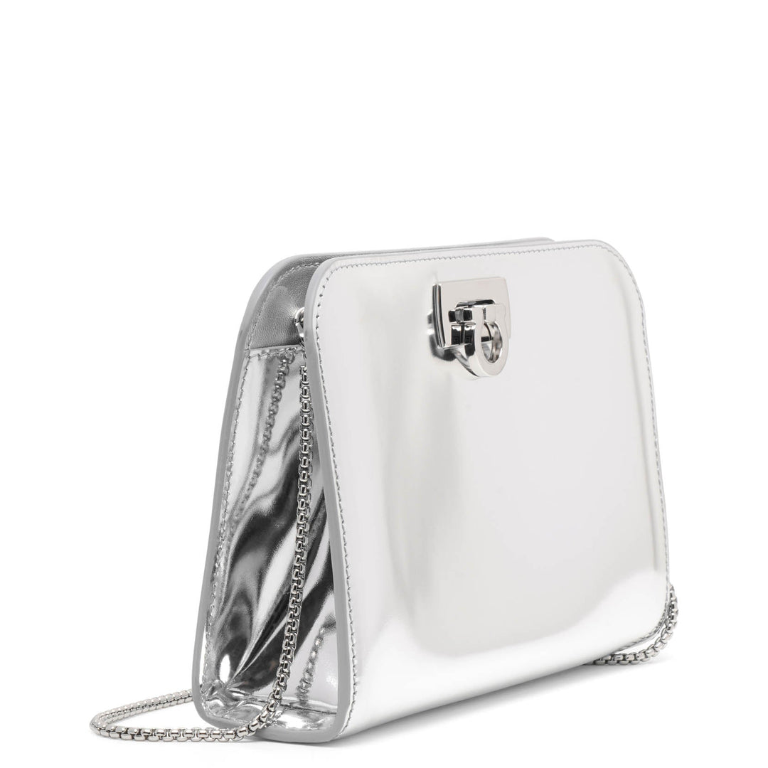 Ferragamo | Diana silver mini clutch | Savannahs