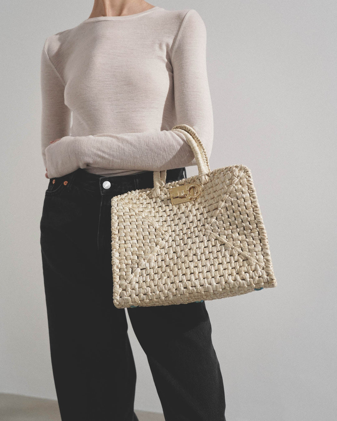 Ferragamo | The studio raffia small bag | Savannahs