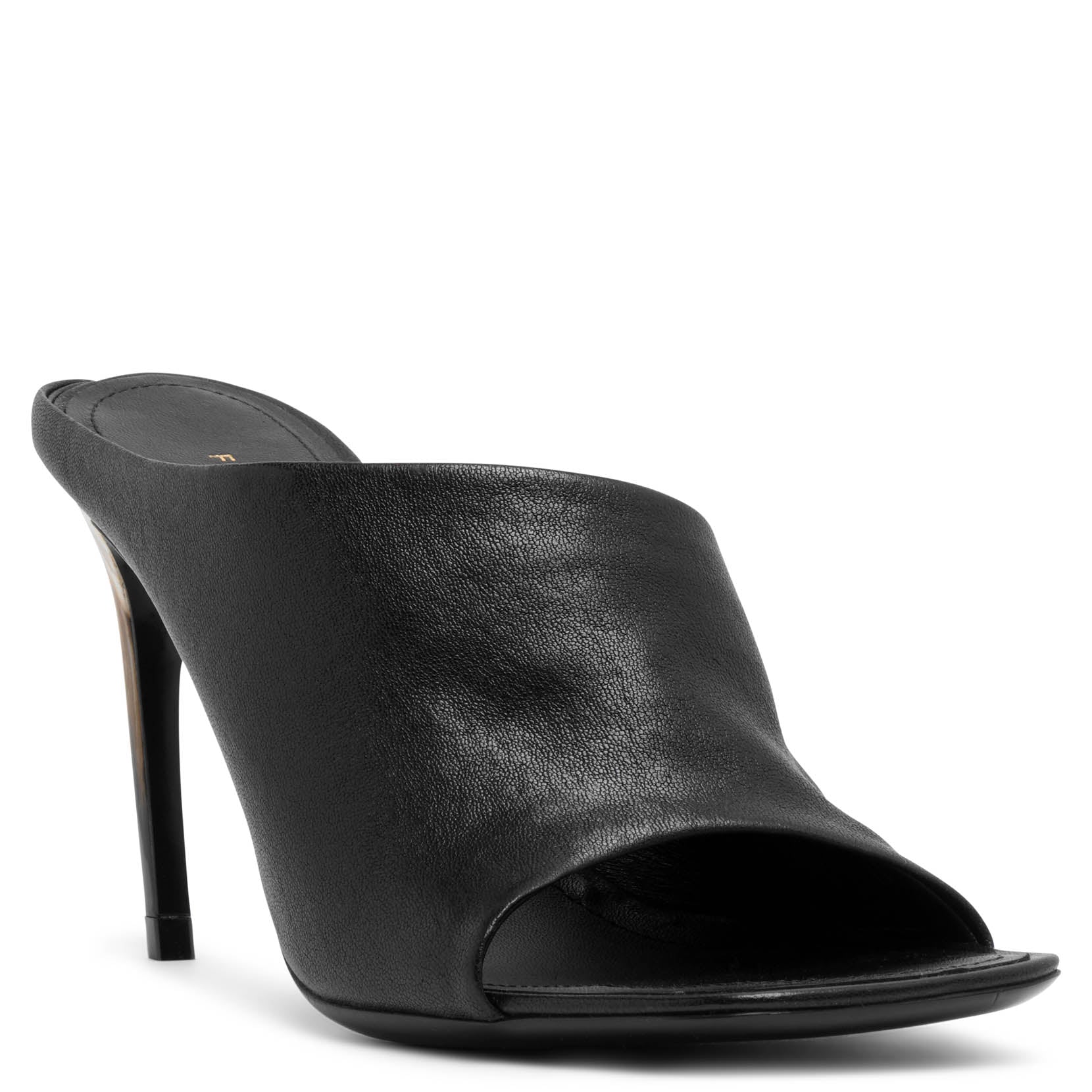 Shop Ferragamo Nymphe 85 Black Leather Sandals