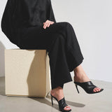 Nymphe 85 black leather sandals