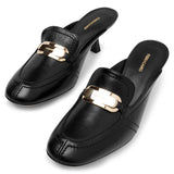 Elodye black leather mules