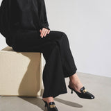 Elodye black leather mules