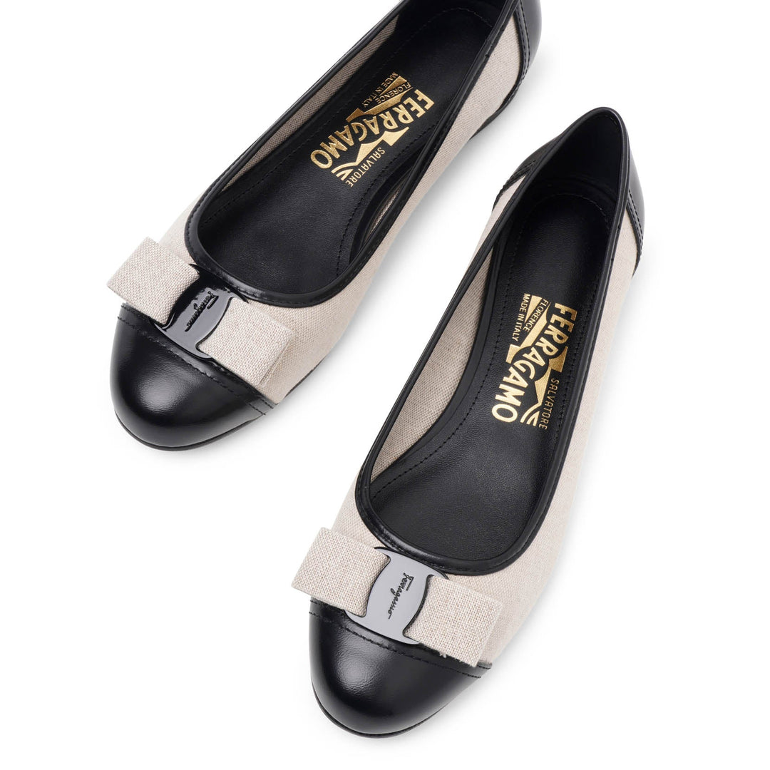 Ferragamo | Varina grey canvas ballerinas | Savannahs