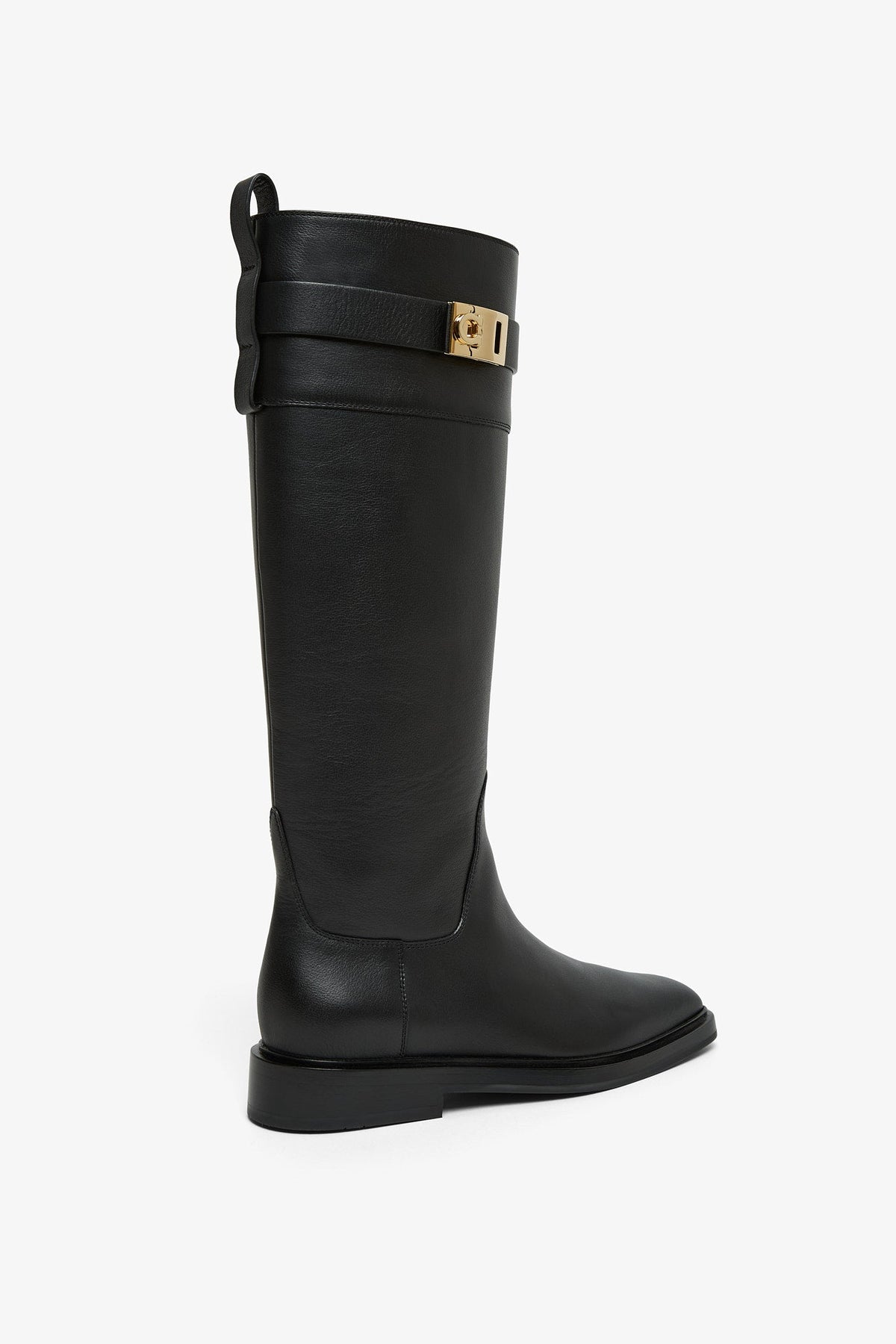 Shop Ferragamo Roly Black Leather Boots