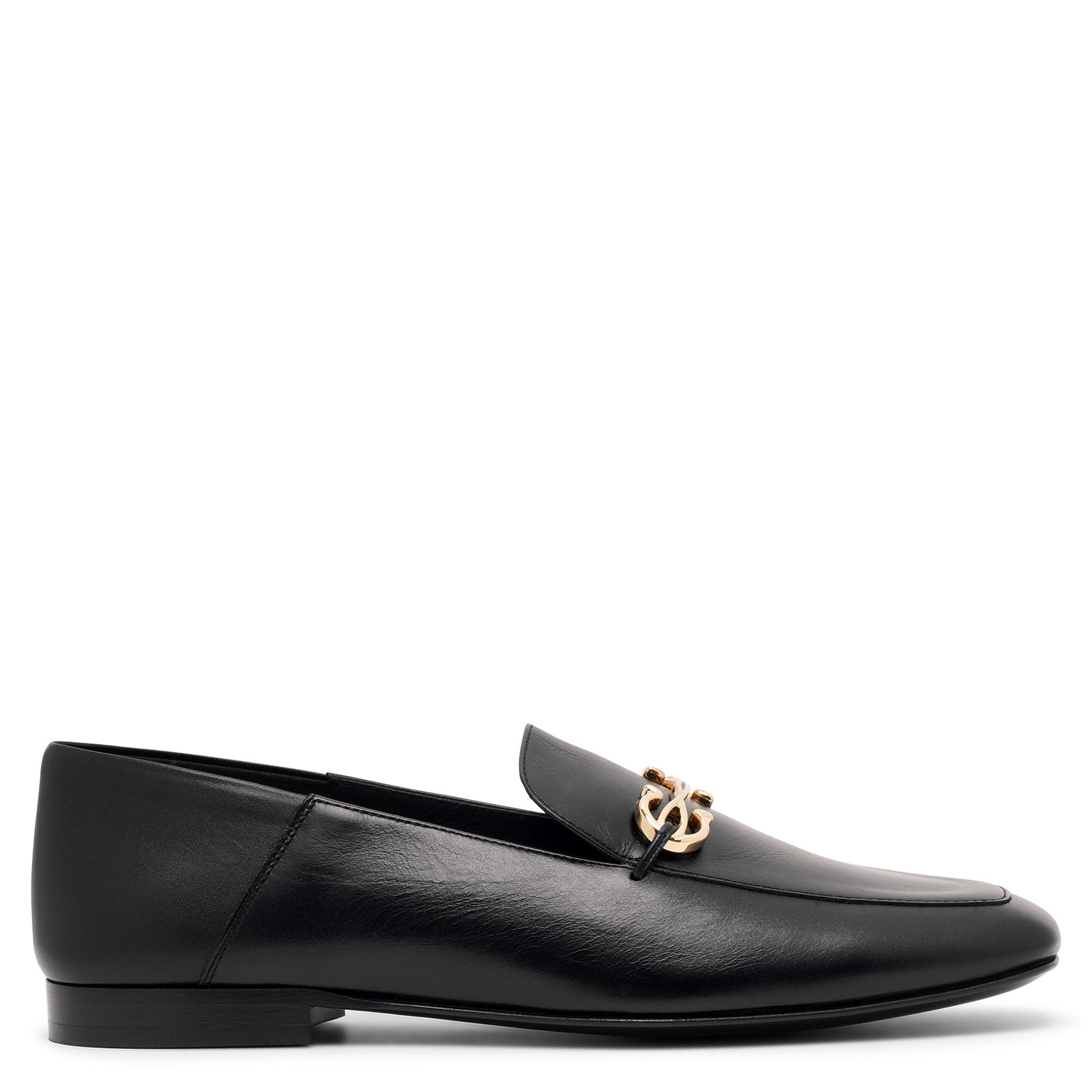 Shop Ferragamo Louis Black Leather Loafers