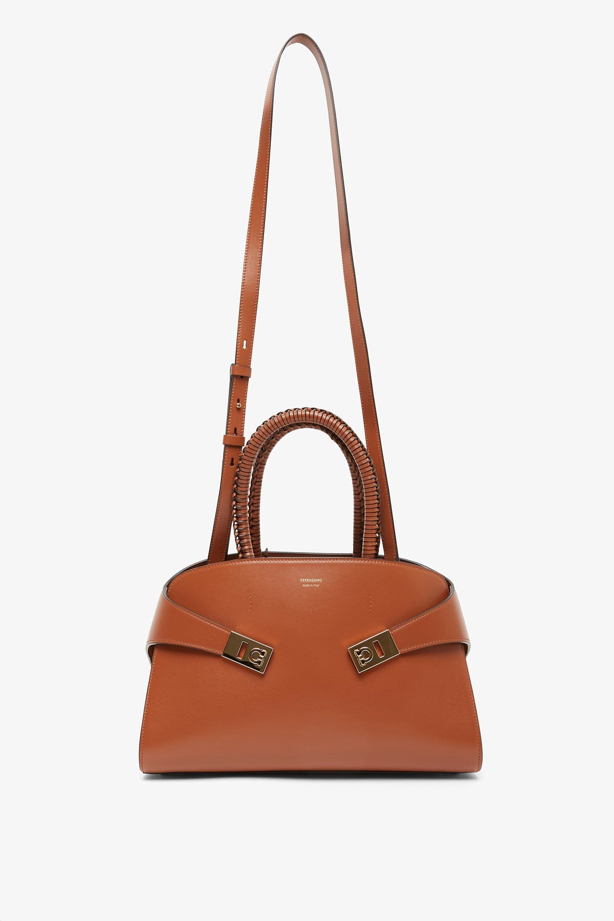 Shop Ferragamo Hug Small Light Brown Bag