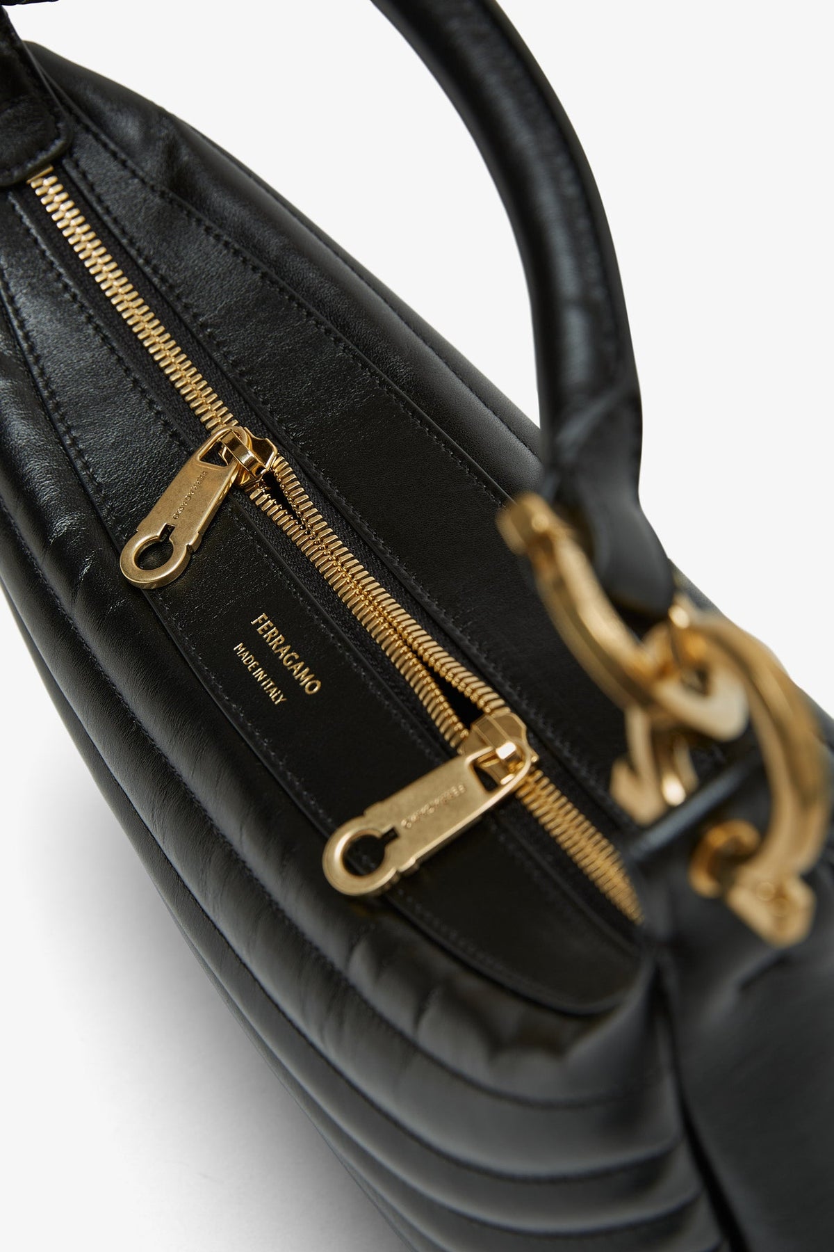 Shop Ferragamo Quilted Black Bag