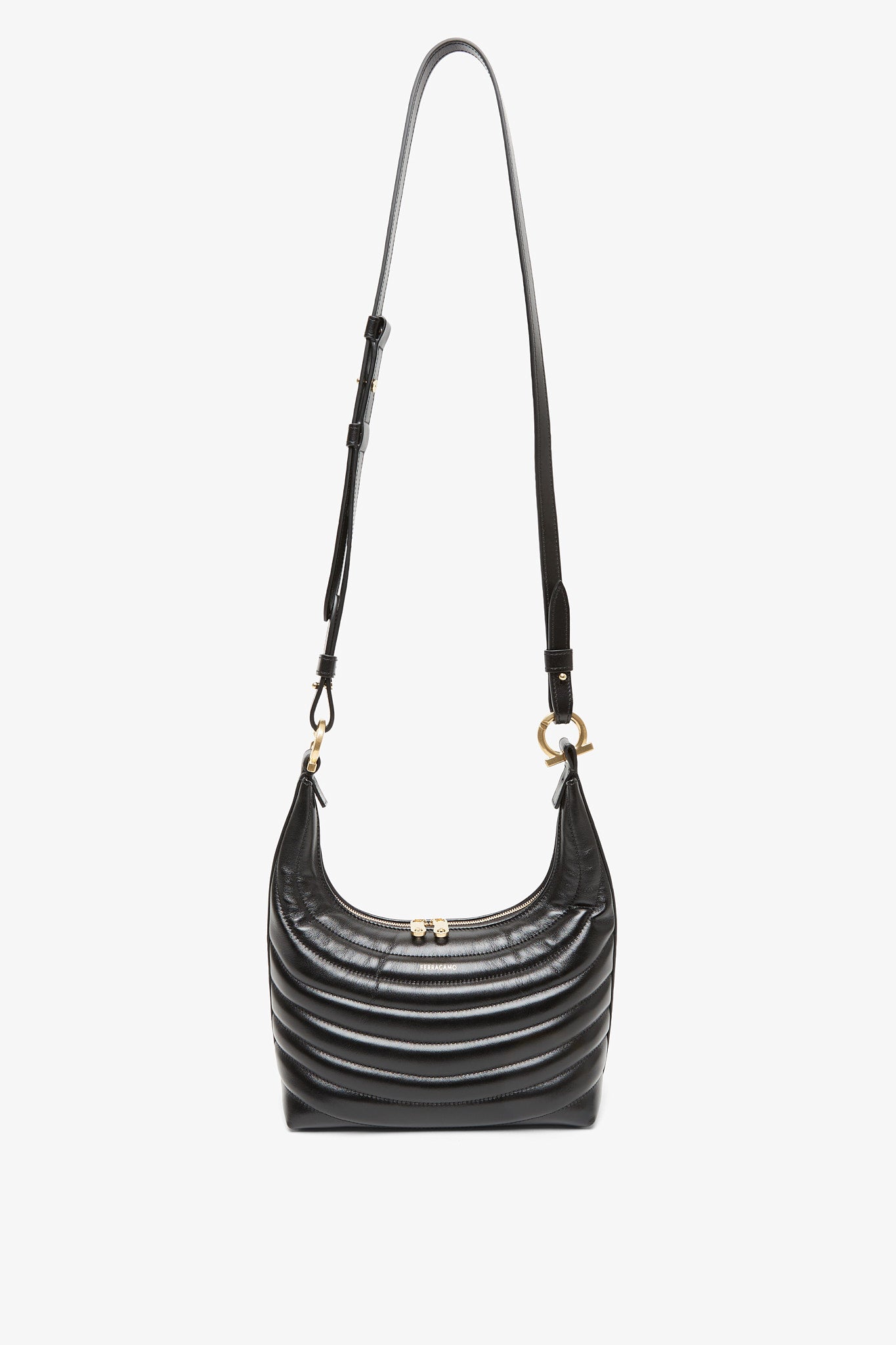 Ferragamo Men's Twins Gancini-Buckle Leather Crossbody Bag