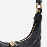 Quilted black hobo bag