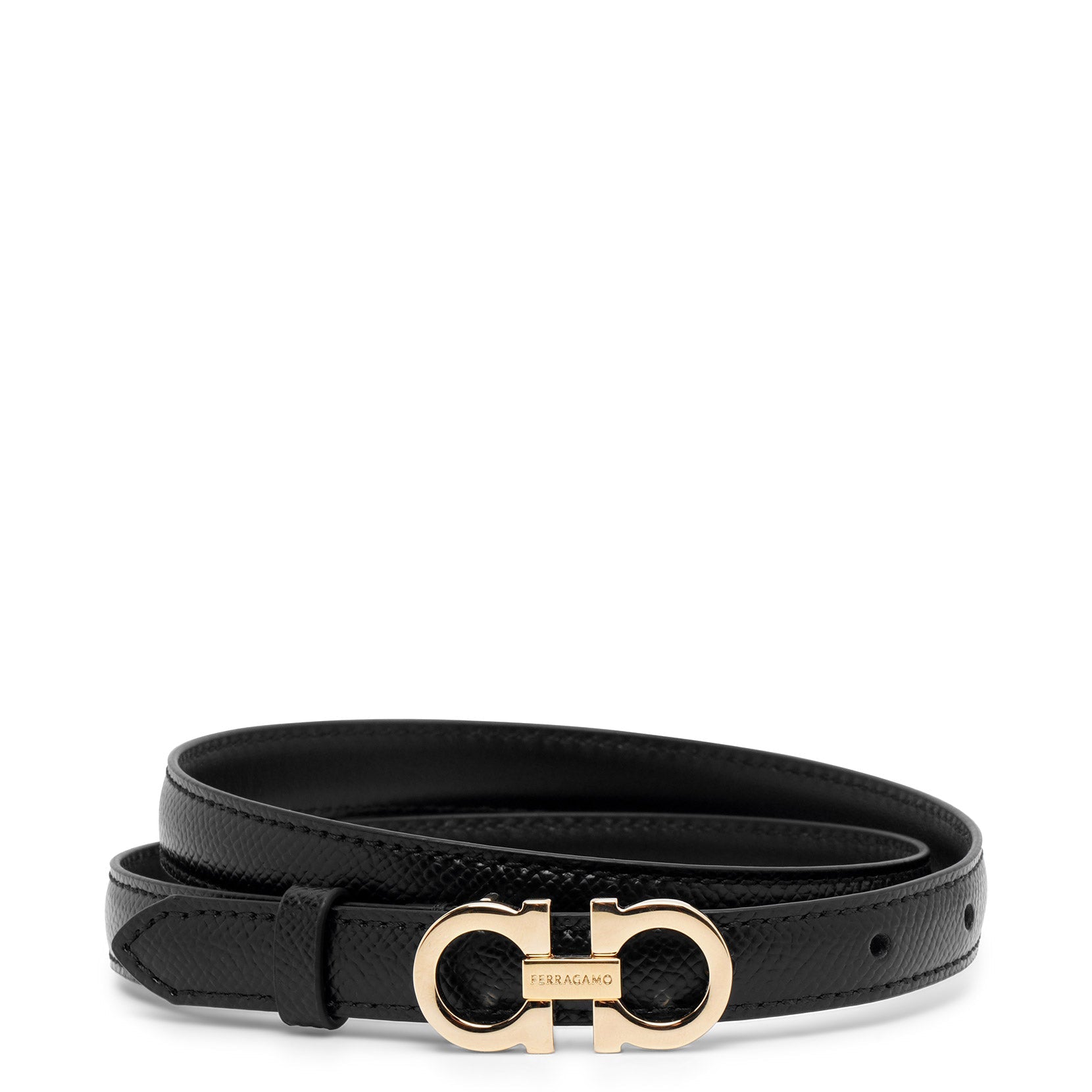 Shop Ferragamo Sized Gancini Black 16mm Belt