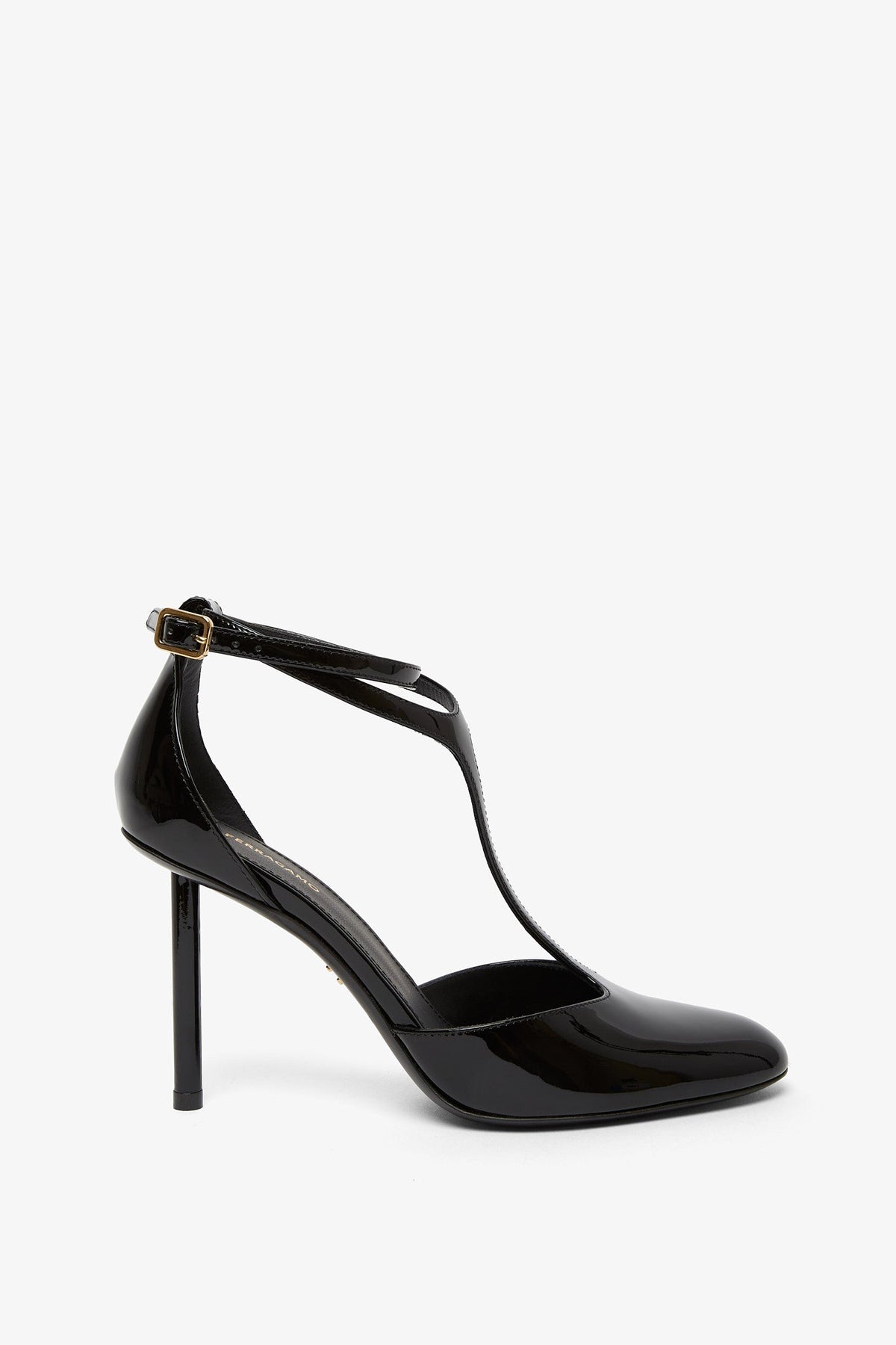 Shop Ferragamo Lysandra 95 Black Patent Pumps