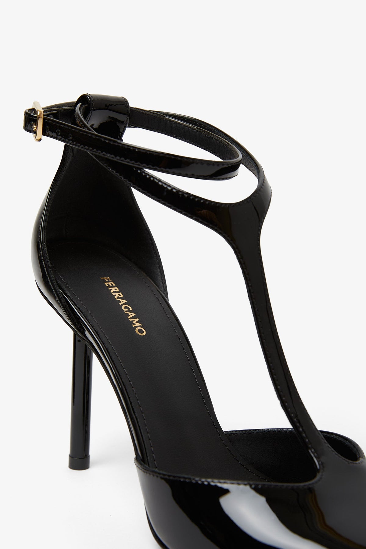 Shop Ferragamo Lysandra 95 Black Patent Pumps