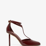 Lysandra 95 dark red patent pumps