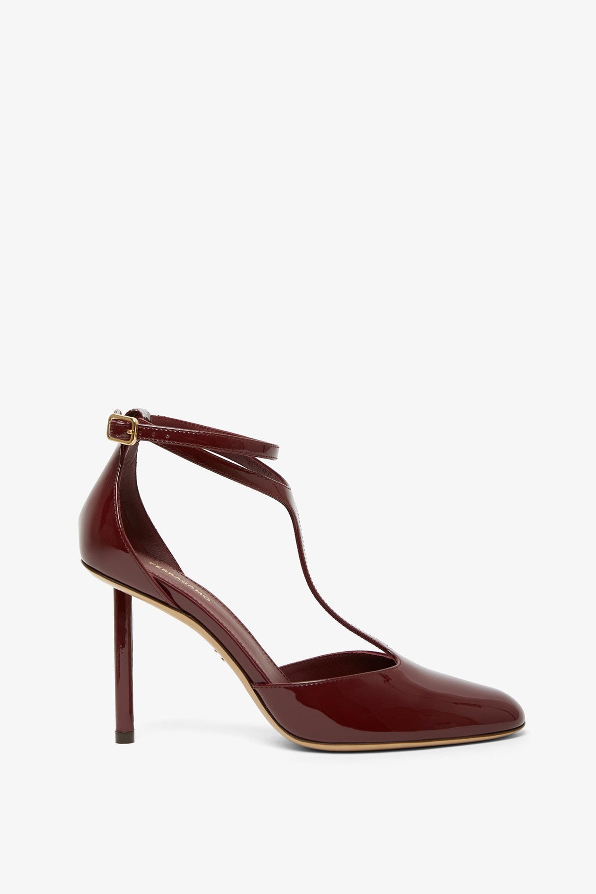 Shop Ferragamo Lysandra 95 Dark Red Patent Pumps