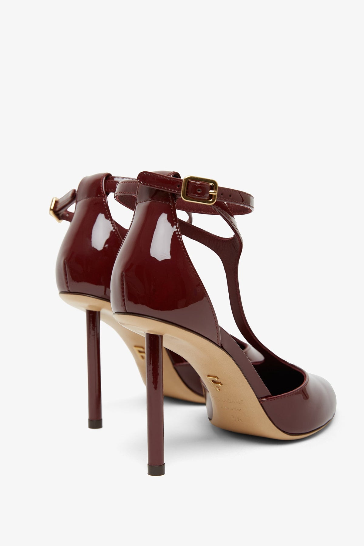 Shop Ferragamo Lysandra 95 Dark Red Patent Pumps