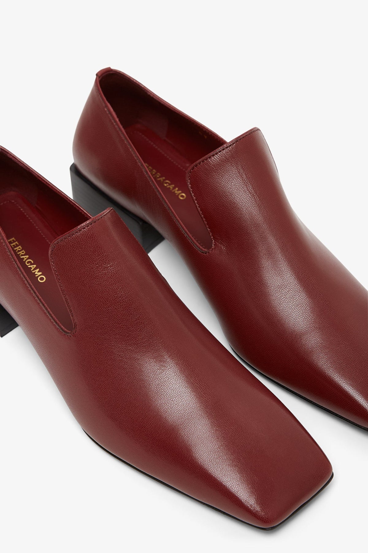 Shop Ferragamo Carmelita Dark Red Flats