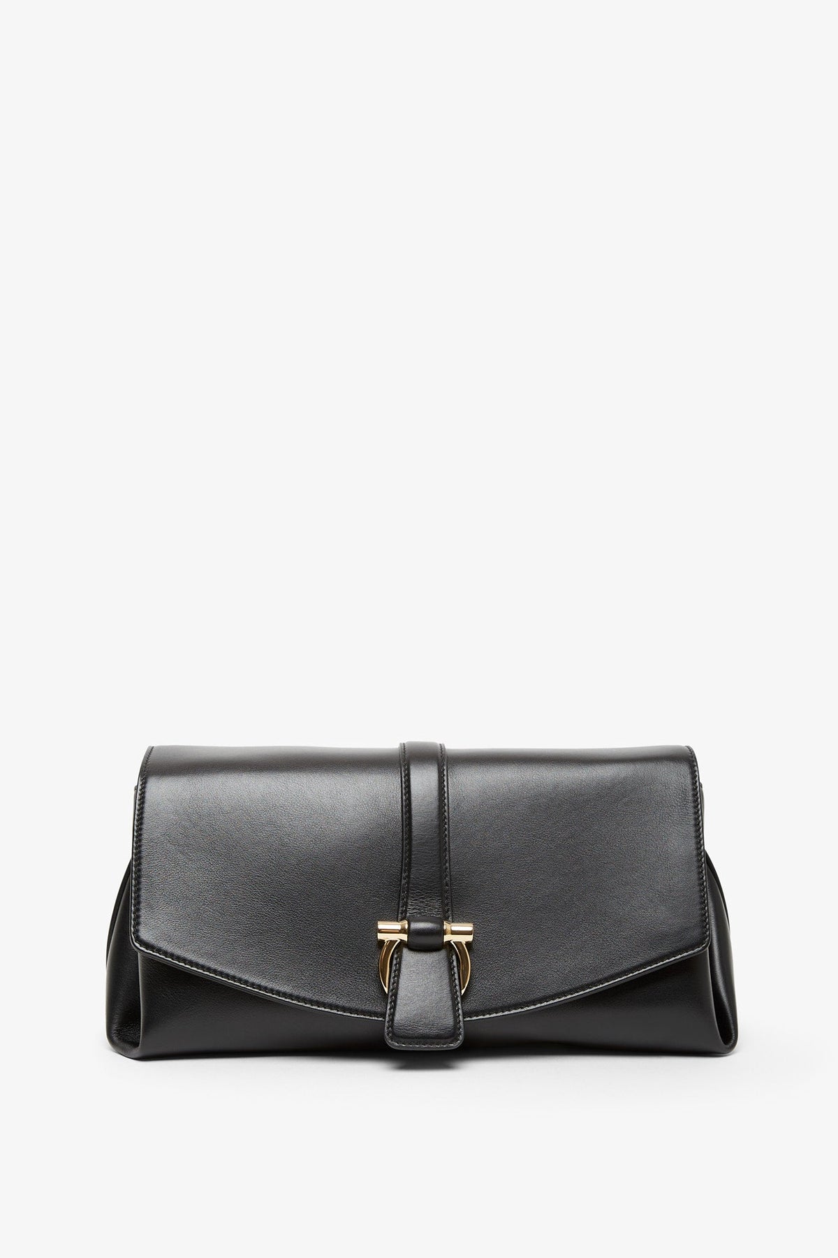 Shop Ferragamo Front Flap Black Crossbody Bag