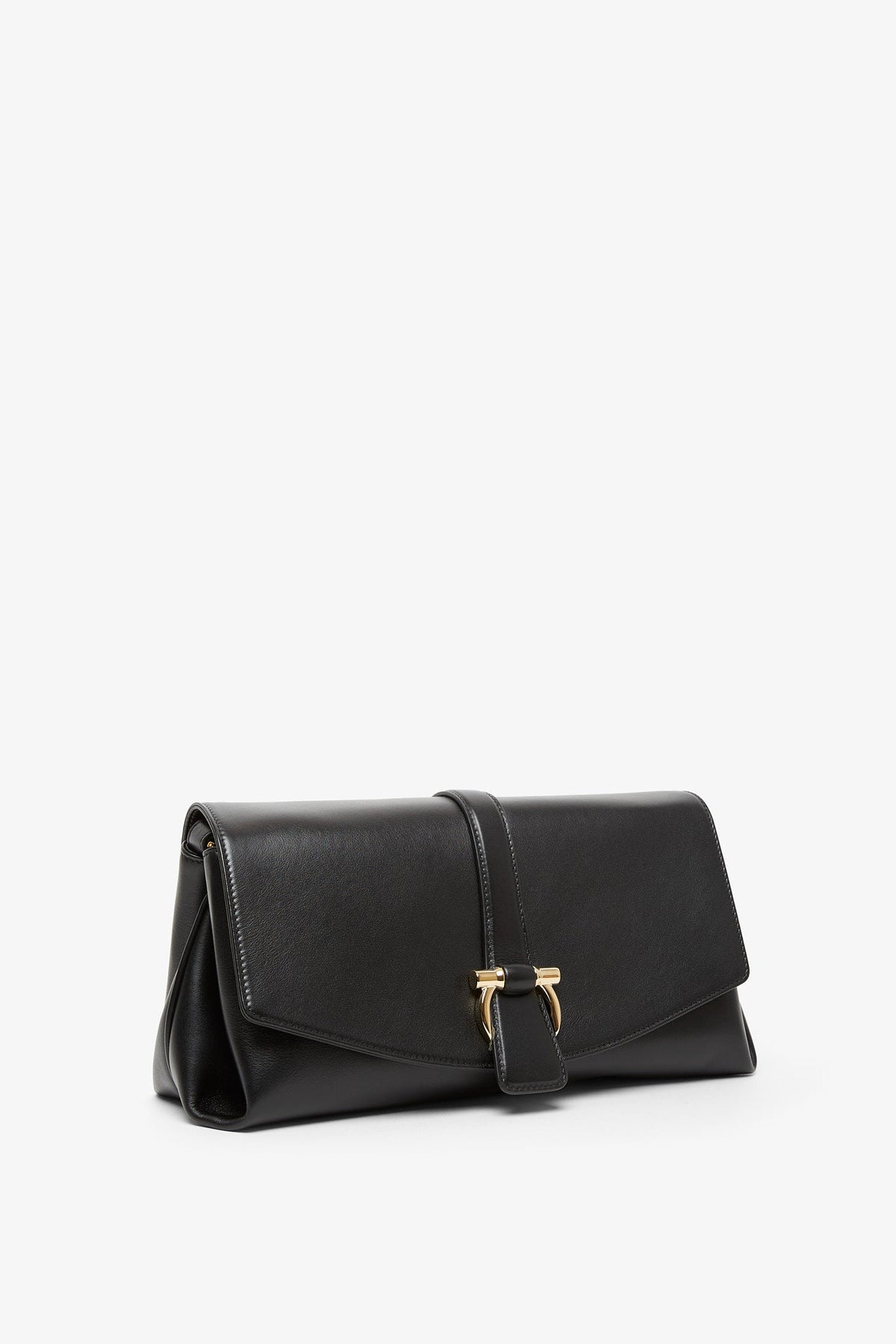 Shop Ferragamo Front Flap Black Crossbody Bag