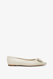 Zea white leather ballerinas