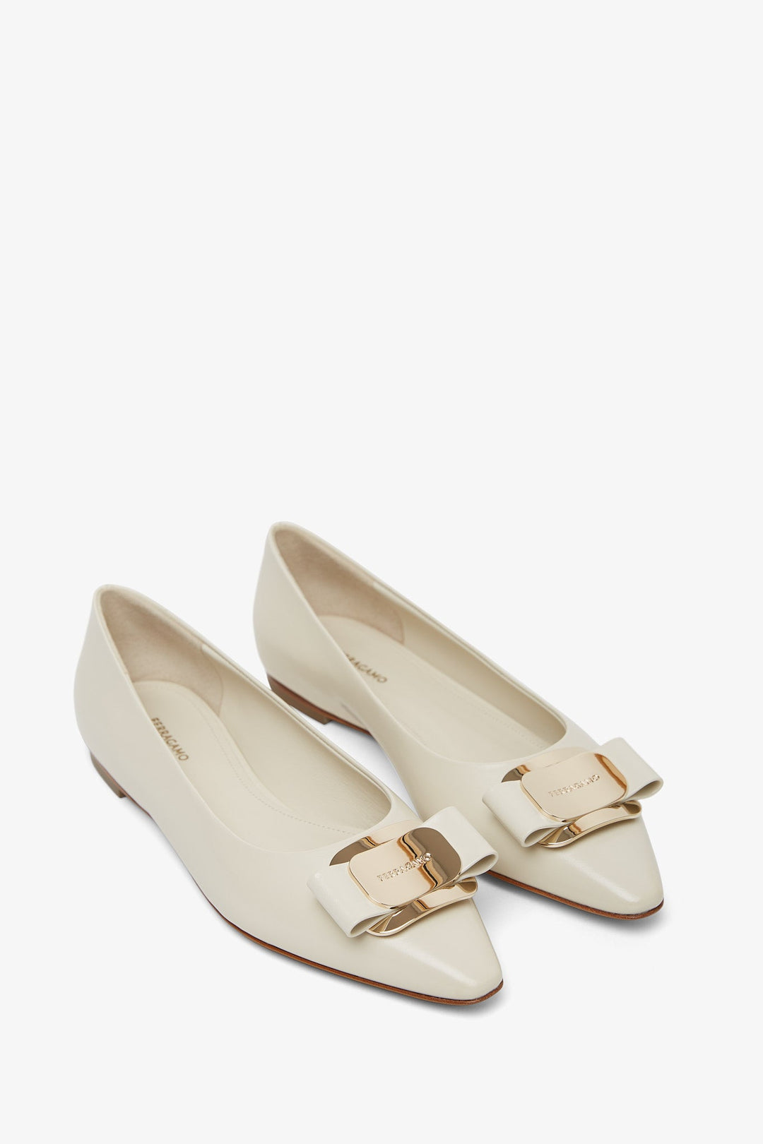 Ferragamo | Zea white leather ballerinas | Savannahs
