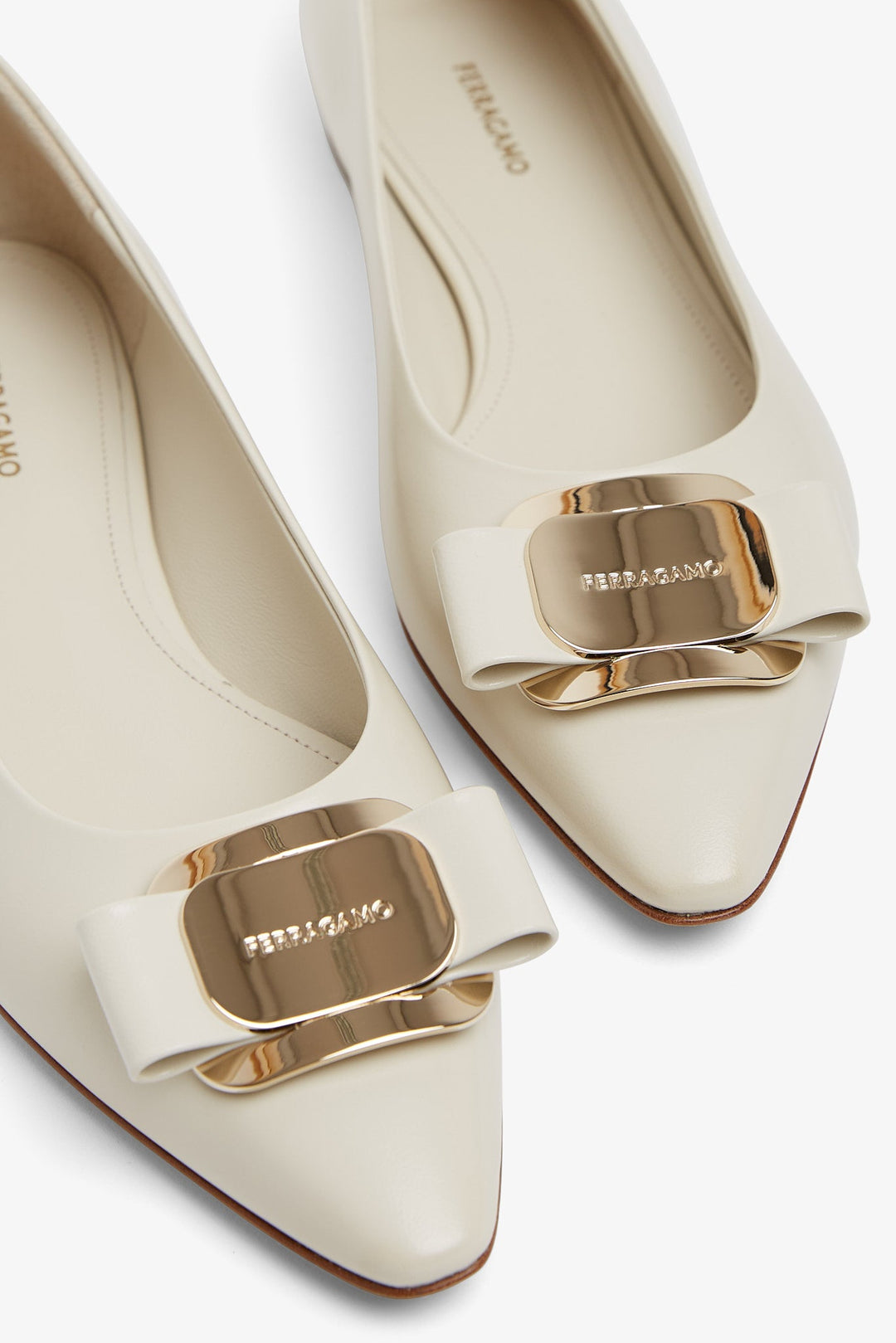 ★リボンが可愛い★FERRAGAMO★Zea white leather ballerinas ☆リボンが可愛い☆FERRAGAMO☆Zea white leather ballerinas