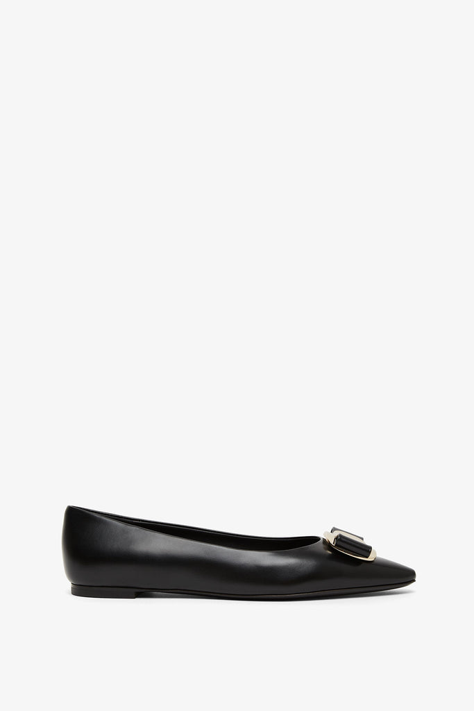 Ferragamo | Zea black leather ballerinas | Savannahs