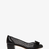 Vara black mesh pumps