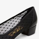 Vara black mesh pumps