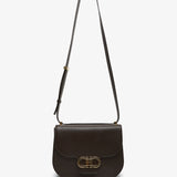 Dubble gancini flap dark brown