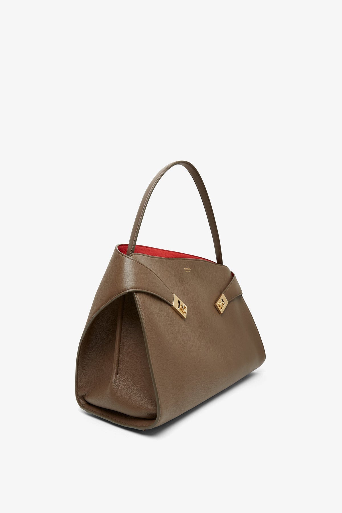 FERRAGAMO HUG MEDIUM TAUPE SHOULDER BAG