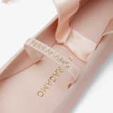 Ankle ribbon pink ballet flats