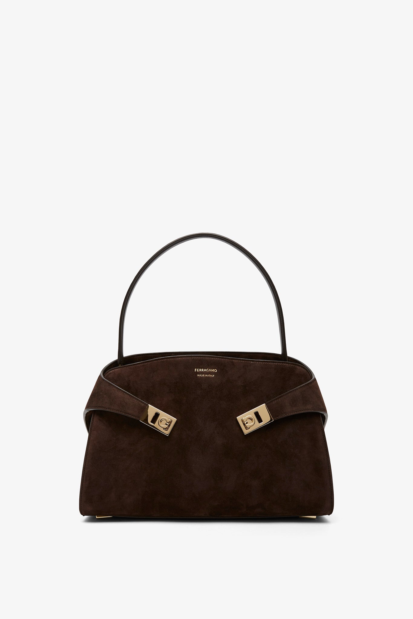 【送料&関税込】Ferragamo Camel Suede Medium Handbag SF26600B-Ferragamo-Hug-small-